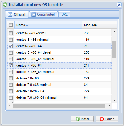 Installation of New OS Template