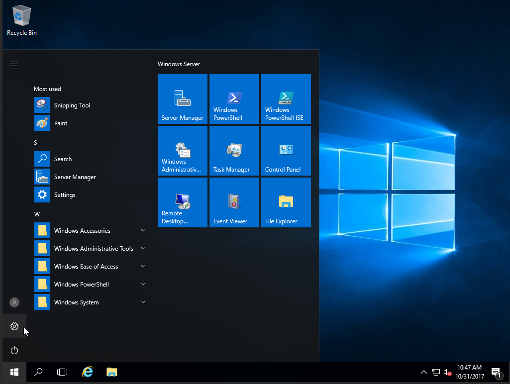 Windows Server 2016 - Start