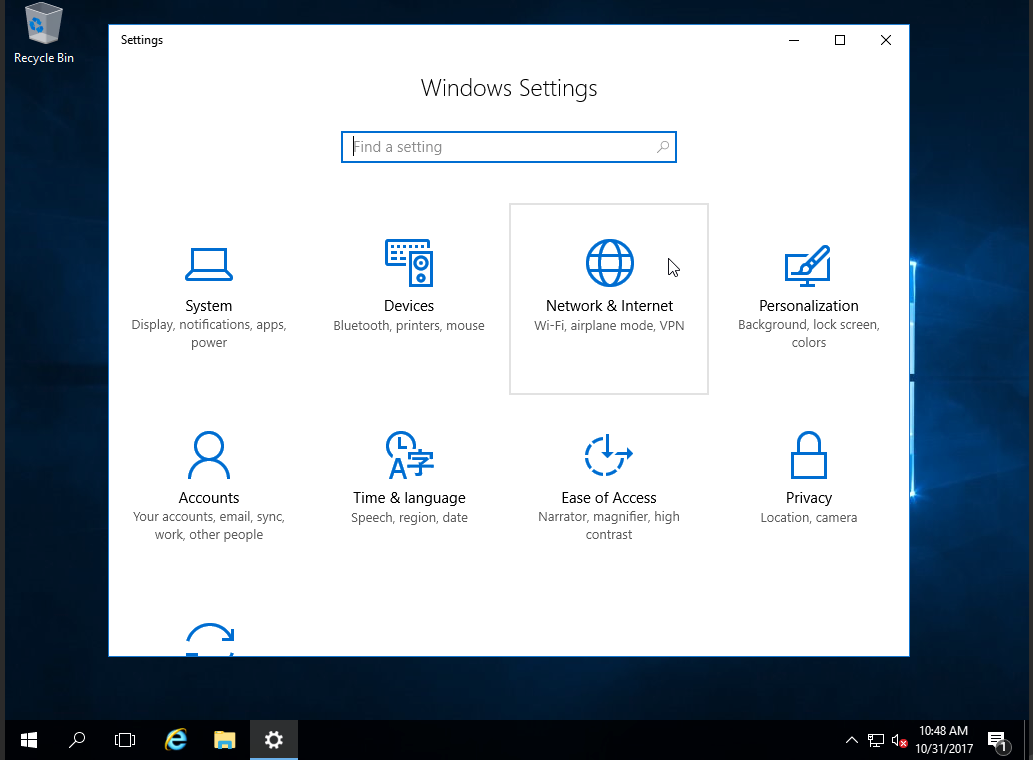 Windows Server - Settings