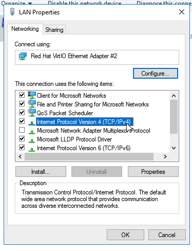 Windows Server 2016 - LAN Properties