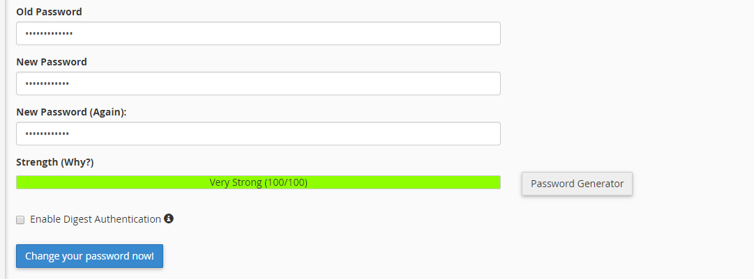 cpanel user password