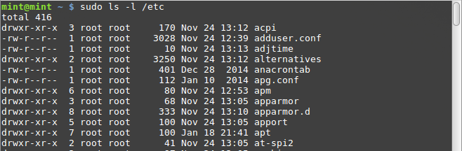 ls -l /etc