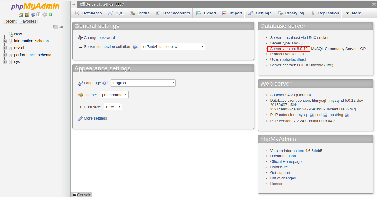 When logged into phpmyadmin, you can see the mysql version into the "database server" panel.